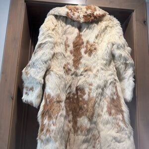 Fur Coat with Brown and Cream Pattern